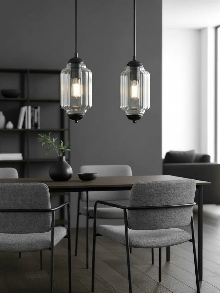 Vintage Glazen Hanglamp met Nostalgische Uitstraling – Verfijnde Verlichting voor Eetkamer en Keuken | Sansoti