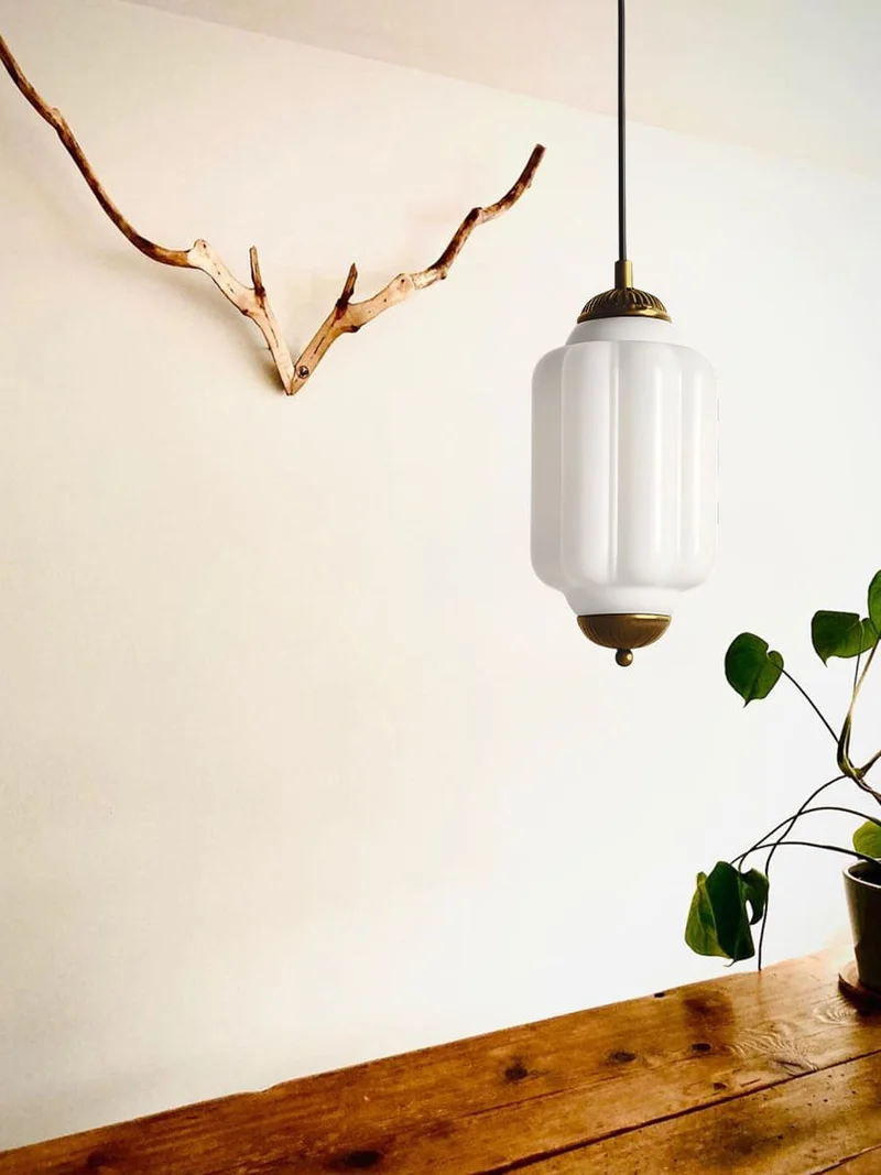 Vintage Glazen Hanglamp met Nostalgische Uitstraling – Verfijnde Verlichting voor Eetkamer en Keuken | Sansoti