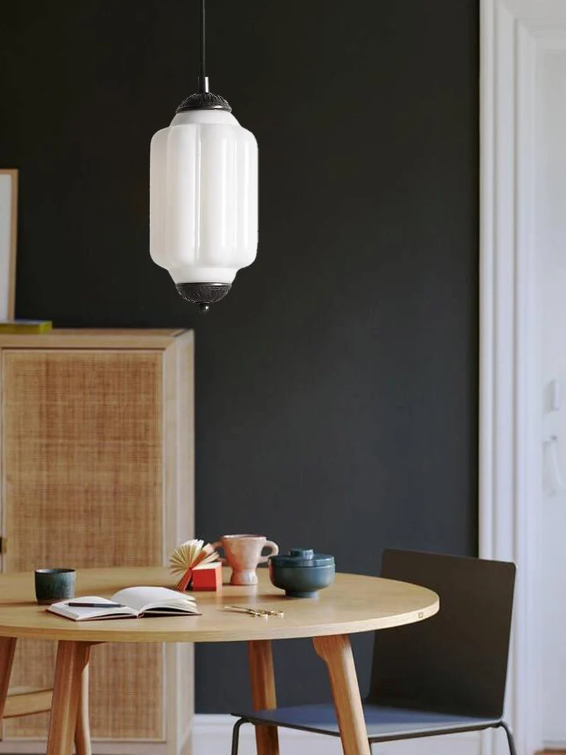 Vintage Glazen Hanglamp met Nostalgische Uitstraling – Verfijnde Verlichting voor Eetkamer en Keuken | Sansoti