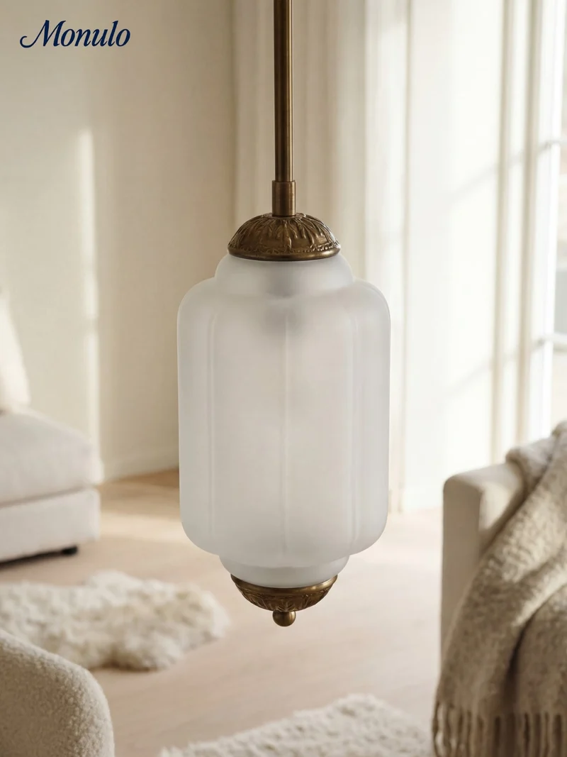 Vintage Glazen Hanglamp met Nostalgische Uitstraling – Verfijnde Verlichting voor Eetkamer en Keuken | Sansoti