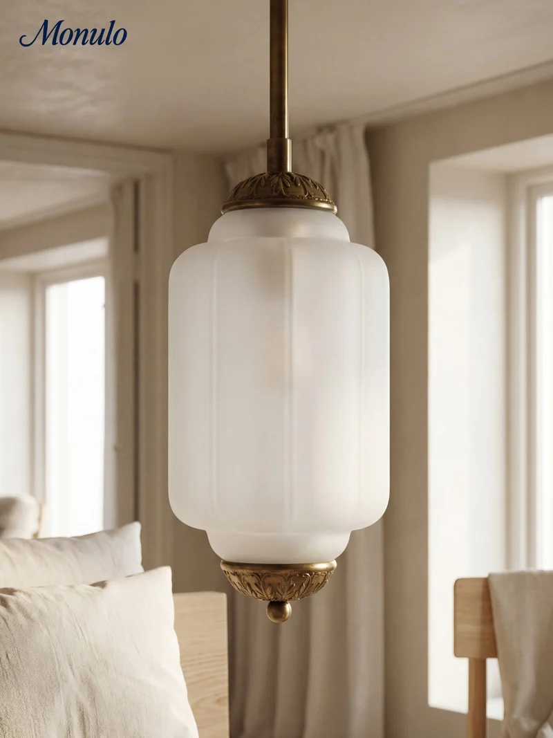 Vintage Glazen Hanglamp met Nostalgische Uitstraling – Verfijnde Verlichting voor Eetkamer en Keuken | Sansoti