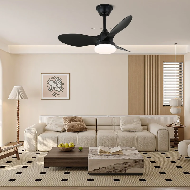 Plafondventilator met Verlichting – Modern Design Ø81 cm – 6 Snelheden – Incl. Afstandsbediening | Sansoti