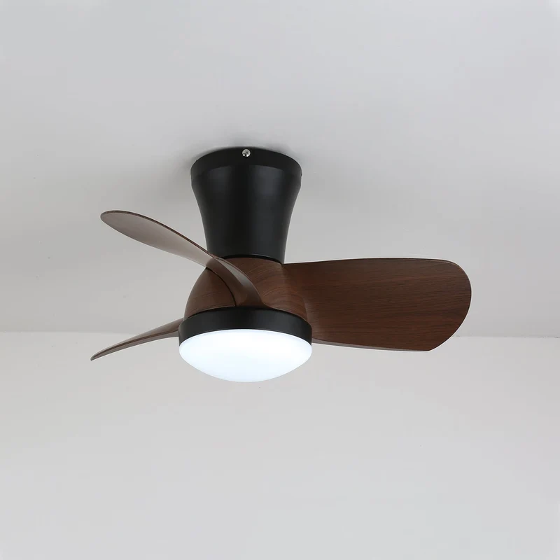 Moderne Plafondventilator met Verlichting in Hout en Wit Ø61 cm – Stille Ventilator met LED 24W, 6 Snelheden en Afstandsbediening voor Woonkamer, Slaapkamer of Kantoor | Sansoti