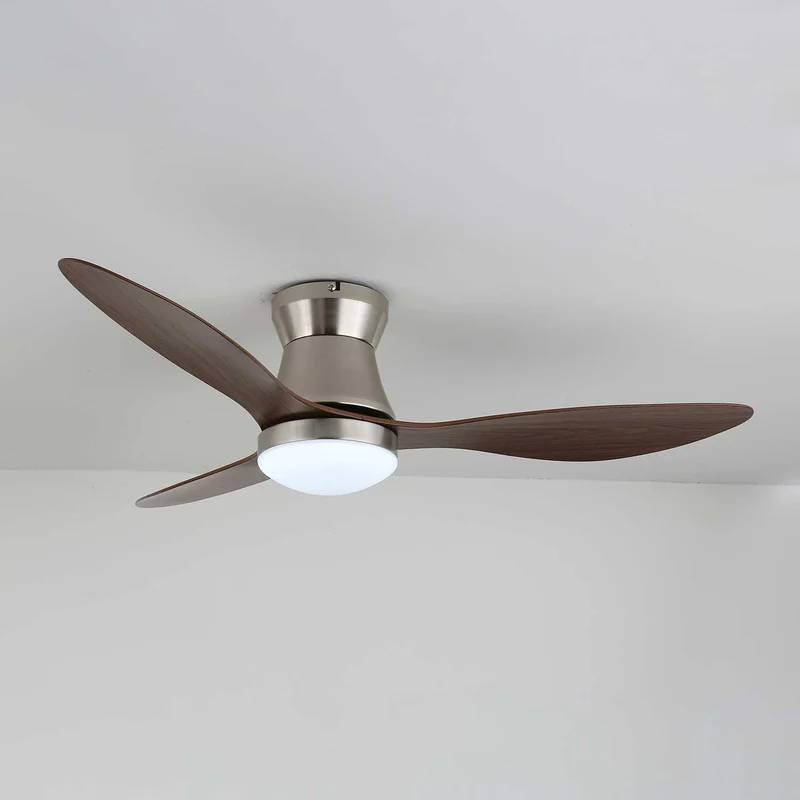 Moderne Plafondventilator Zerath met Verlichting in Hout en Metaal – Ø106cm – 6 Snelheden – Afstandsbediening – Stille Motor Ventilatorlamp Slaapkamer Woonkamer Eetkamer Ventilatoren Plafond | Sansoti