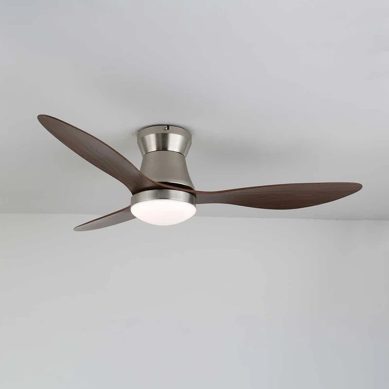 Moderne Plafondventilator Zerath met Verlichting in Hout en Metaal – Ø106cm – 6 Snelheden – Afstandsbediening – Stille Motor Ventilatorlamp Slaapkamer Woonkamer Eetkamer Ventilatoren Plafond | Sansoti