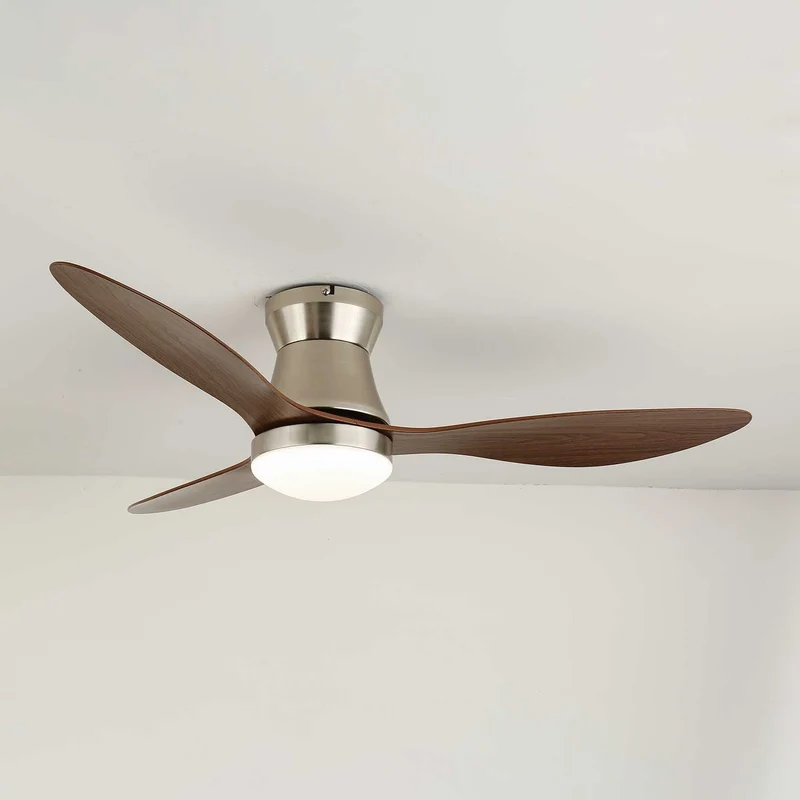 Moderne Plafondventilator Zerath met Verlichting in Hout en Metaal – Ø106cm – 6 Snelheden – Afstandsbediening – Stille Motor Ventilatorlamp Slaapkamer Woonkamer Eetkamer Ventilatoren Plafond | Sansoti