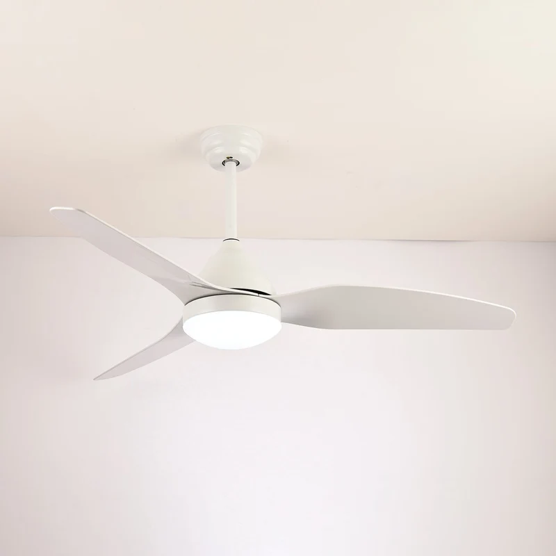 Moderne Plafondventilator Fia met Verlichting 3 Snelheden Afstandsbediening ø106 cm Zwart Wit Houtkleur | Sansoti
