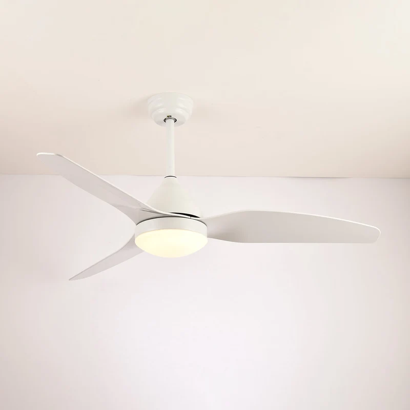 Moderne Plafondventilator Fia met Verlichting 3 Snelheden Afstandsbediening ø106 cm Zwart Wit Houtkleur | Sansoti