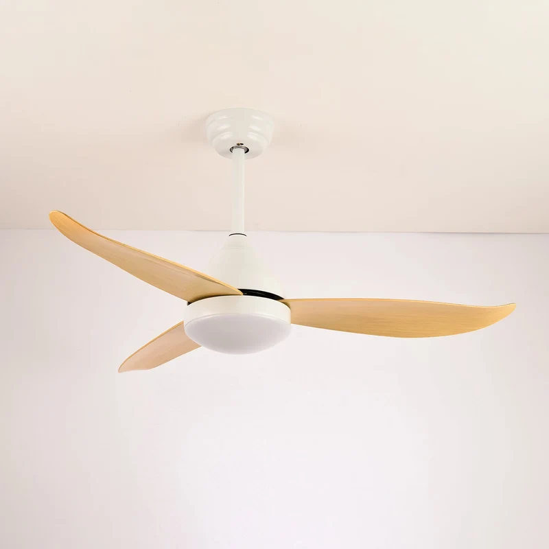Moderne Plafondventilator Fia met Verlichting 3 Snelheden Afstandsbediening ø106 cm Zwart Wit Houtkleur | Sansoti
