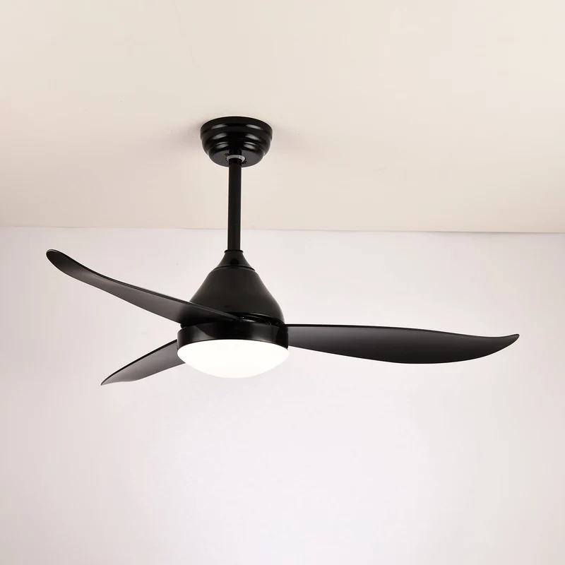 Moderne Plafondventilator Fia met Verlichting 3 Snelheden Afstandsbediening ø106 cm Zwart Wit Houtkleur | Sansoti