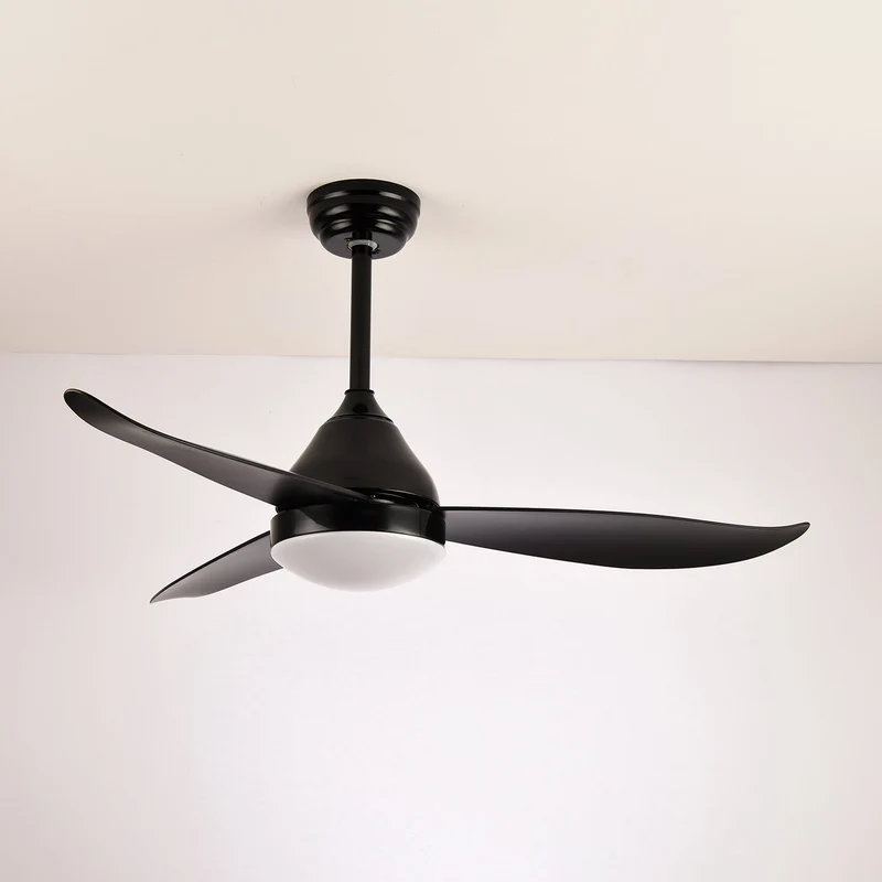 Moderne Plafondventilator Fia met Verlichting 3 Snelheden Afstandsbediening ø106 cm Zwart Wit Houtkleur | Sansoti