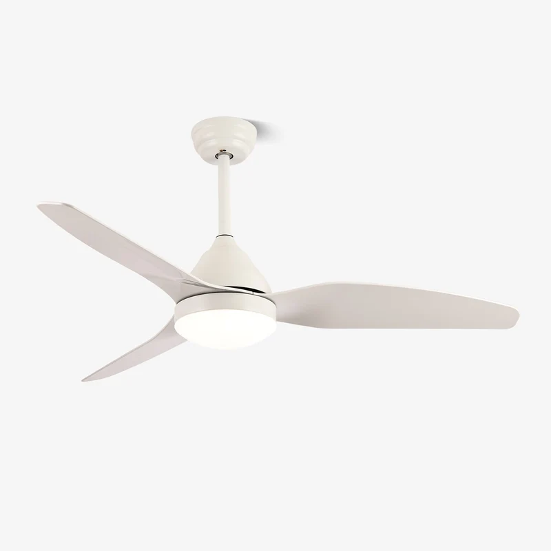 Moderne Plafondventilator Fia met Verlichting 3 Snelheden Afstandsbediening ø106 cm Zwart Wit Houtkleur | Sansoti