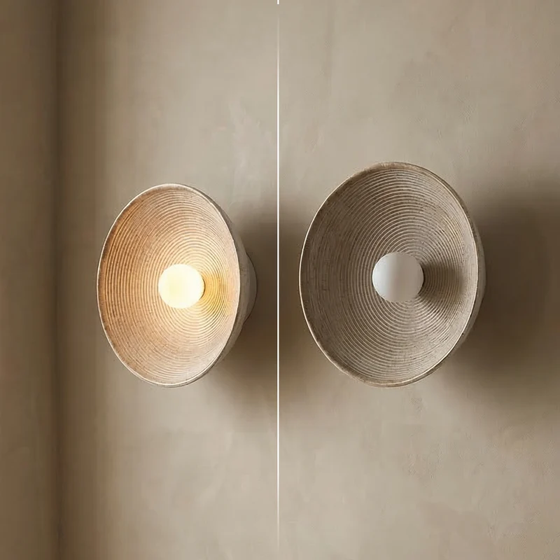 Moderne Scandinavische Wandlamp met Houtlook en Zacht Licht – Klein 20 cm of Groot 27 cm – Warm Wit Koel Wit of Dimbaar | Sansoti
