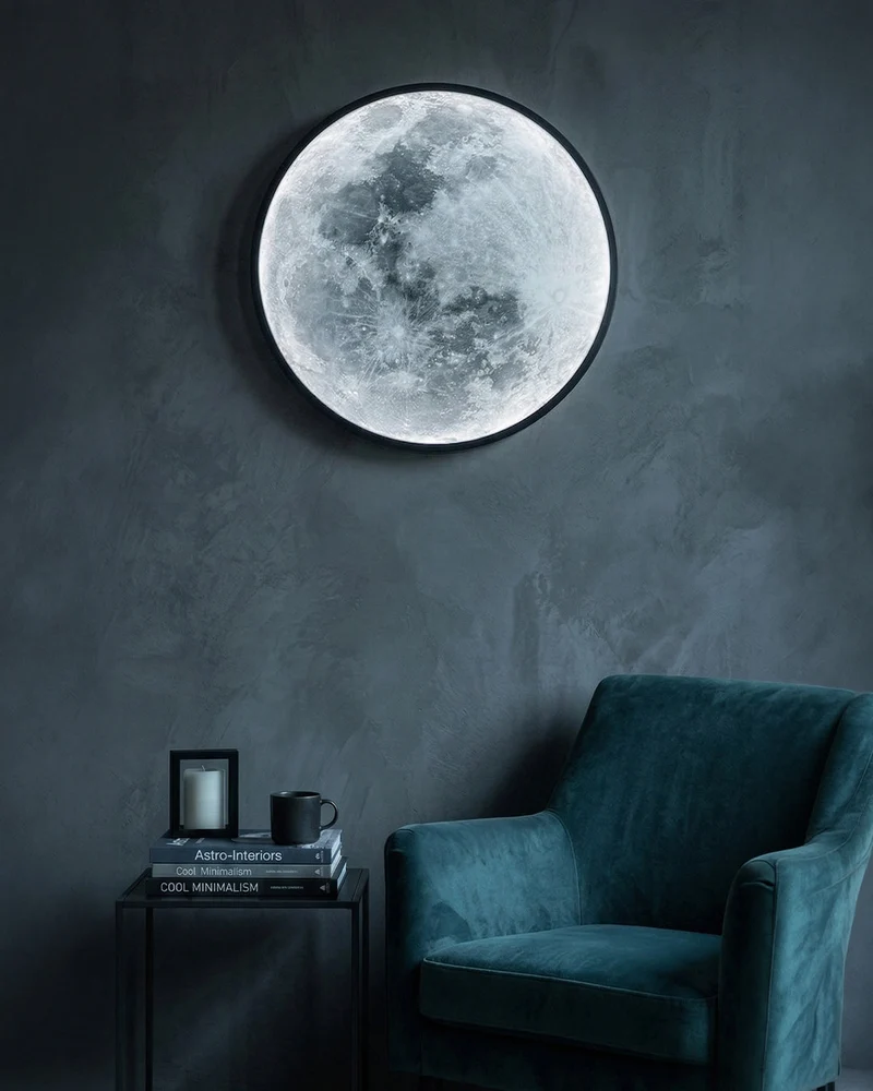 Maan Wandlamp – Textuurbol met Sfeerverlichting in 6 Maten | Sansoti