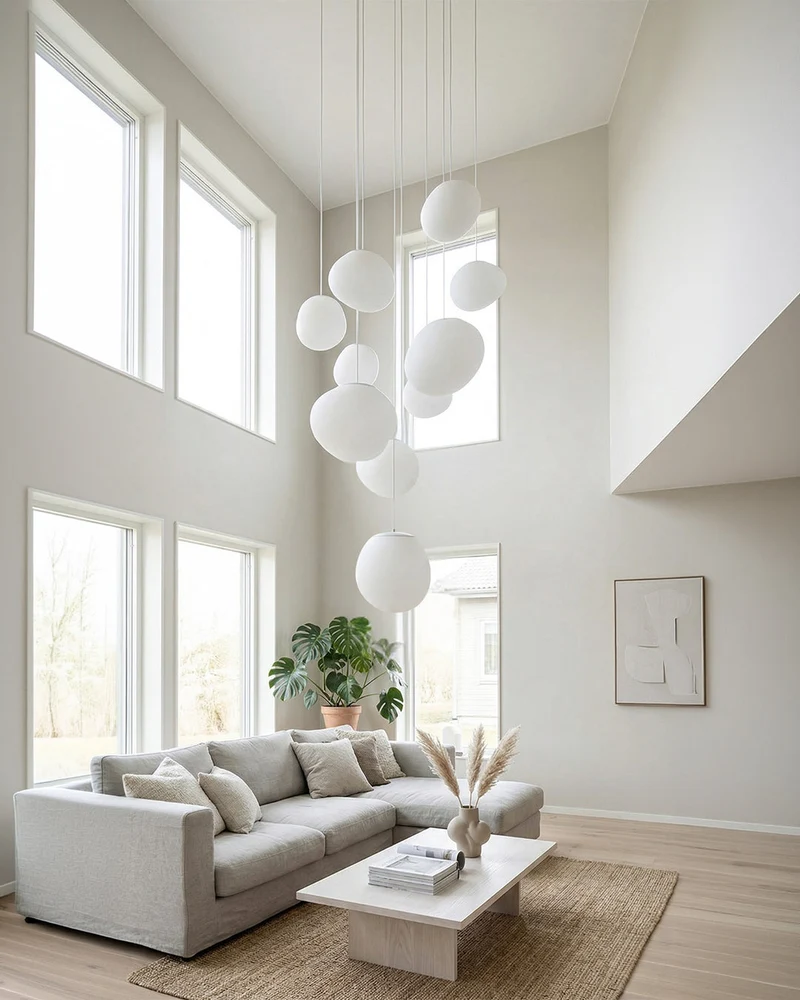 Glazen Hanglamp Melkwit Mondgeblazen – Modern Minimalistisch Design met Zacht Licht voor Eetkamer en Woonkamer – 3 Maten Beschikbaar – Warm Wit 3000K | Sansoti