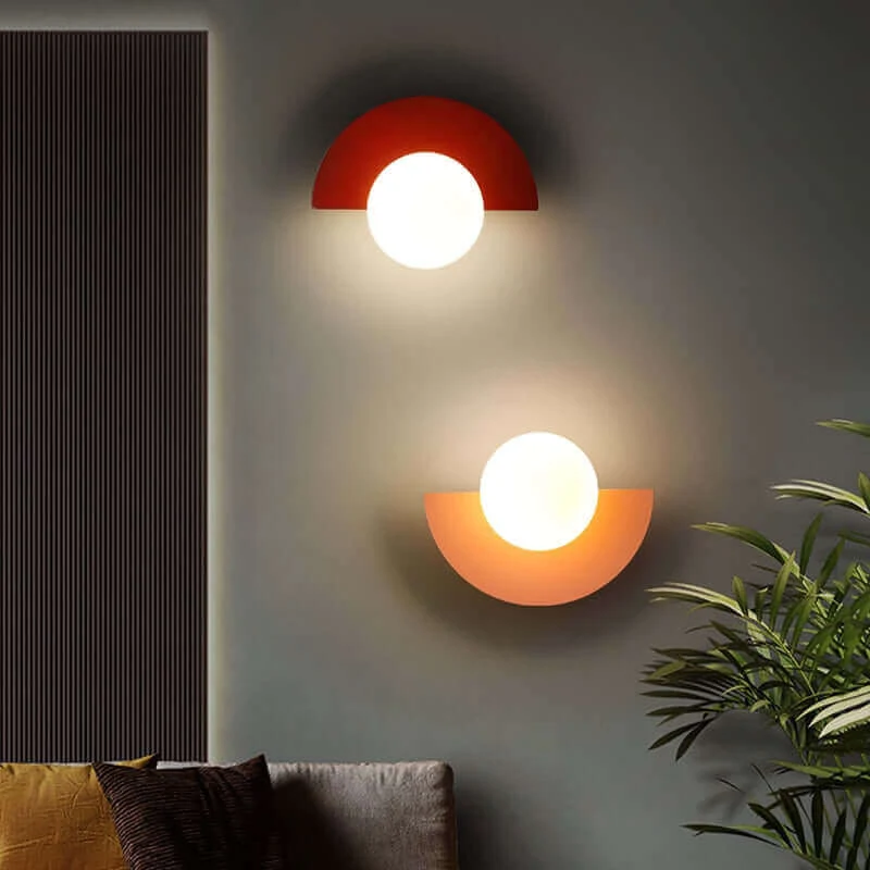 Wandlamp – Moderne Wandverlichting met Kleurrijke Kap – Scandinavisch Design – Woonkamer Slaapkamer Gang | Sansoti