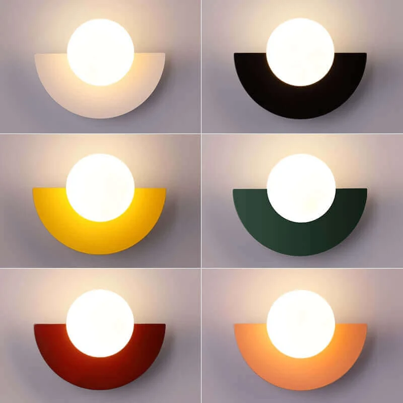 Wandlamp – Moderne Wandverlichting met Kleurrijke Kap – Scandinavisch Design – Woonkamer Slaapkamer Gang | Sansoti