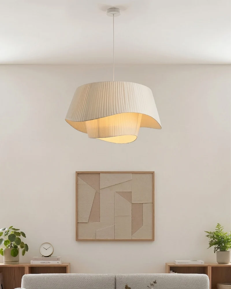 Moderne Tyvek Hanglamp Rond Design Warm Wit Dimbaar Woonkamer Eetkamer Slaapkamer Decoratieve Plafondverlichting | Sansoti