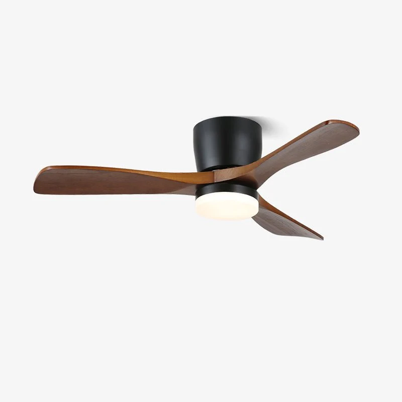 Plafondventilator met Verlichting Hout Minimalistische Stijl met Drie Snelheden Afstandsbediening voor Moderne Slaapkamer Woonkamer | Sansoti