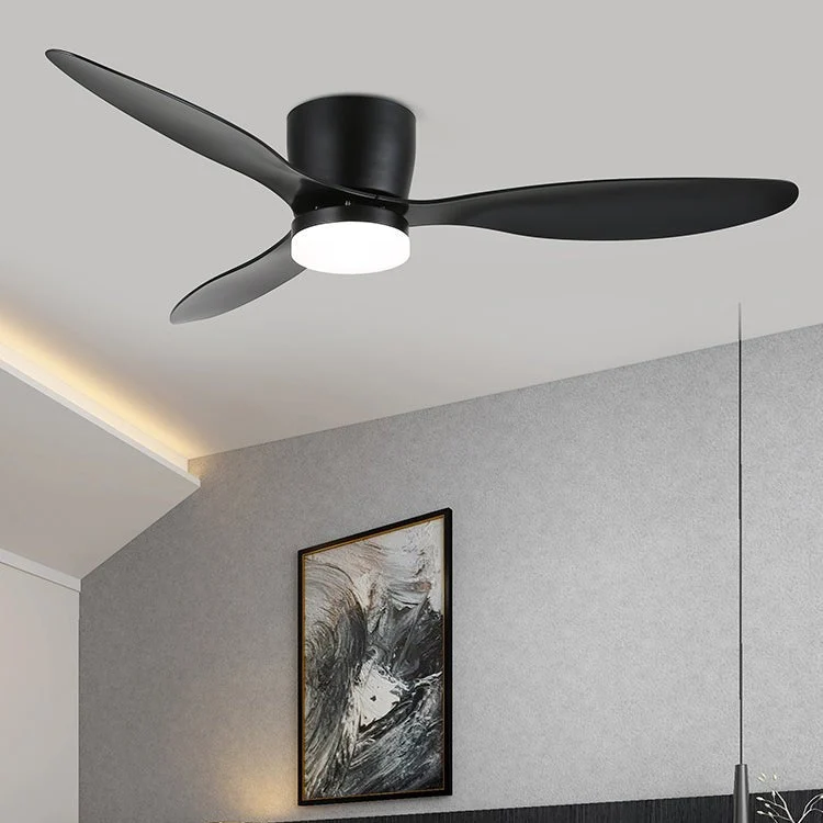 Plafondventilator met Verlichting Hout Minimalistische Stijl met Drie Snelheden Afstandsbediening voor Moderne Slaapkamer Woonkamer | Sansoti