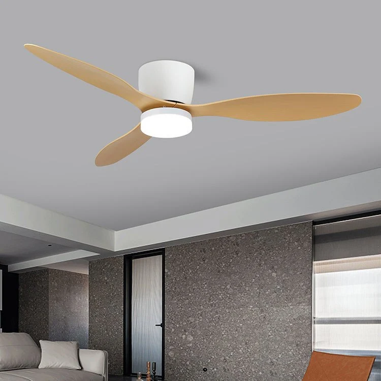 Plafondventilator met Verlichting Hout Minimalistische Stijl met Drie Snelheden Afstandsbediening voor Moderne Slaapkamer Woonkamer | Sansoti