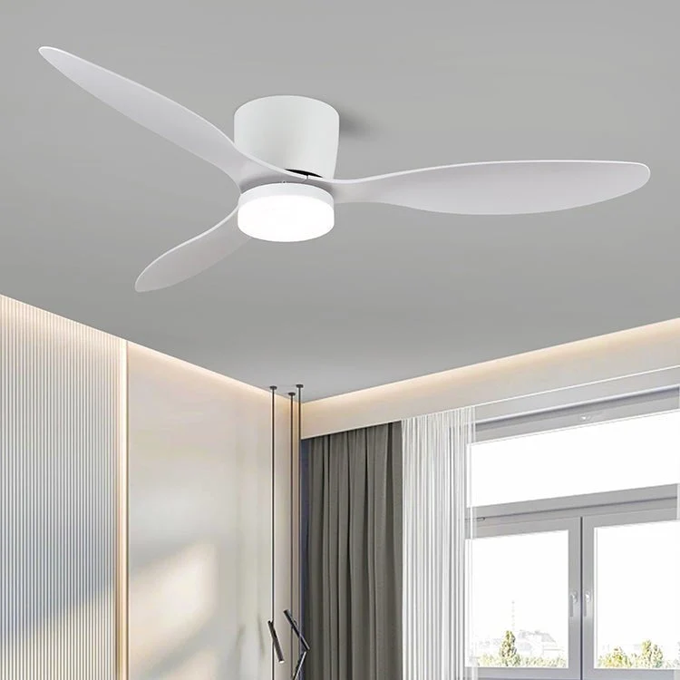 Plafondventilator met Verlichting Hout Minimalistische Stijl met Drie Snelheden Afstandsbediening voor Moderne Slaapkamer Woonkamer | Sansoti