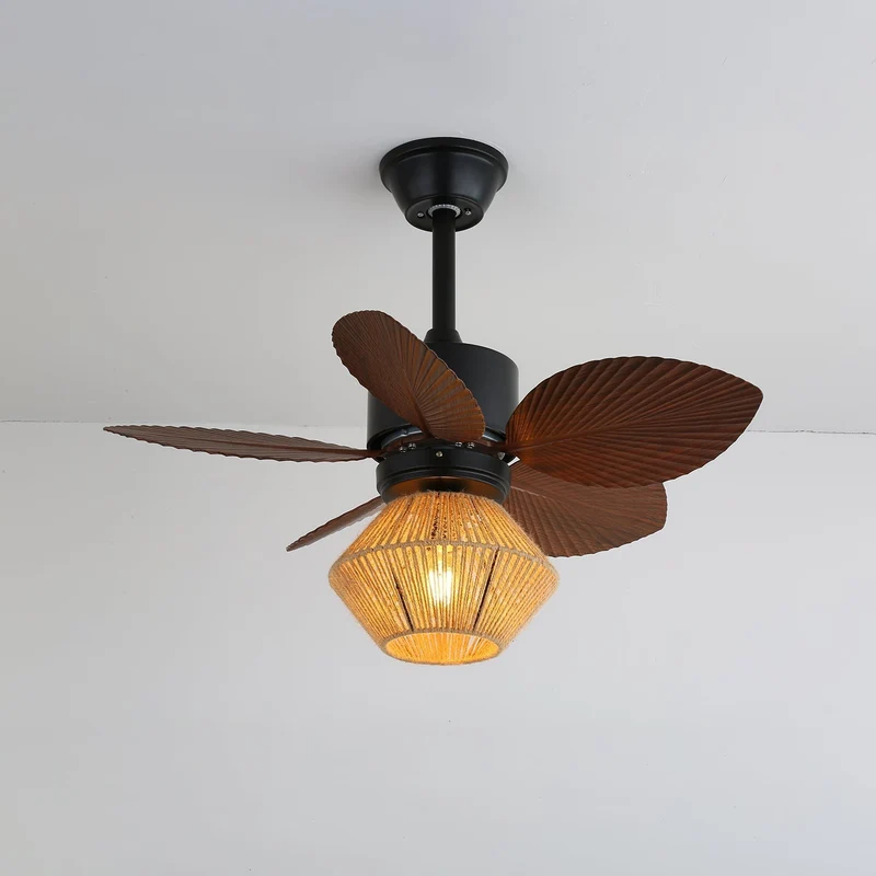 Plafondventilator met Verlichting Natuurlijk Rotan Tropisch Design Ø76cm | Sansoti