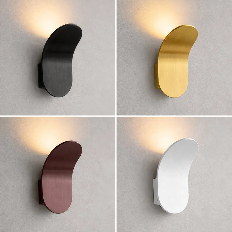 Gebogen Wandlamp Modern Minimalistisch Design Geborstelde Afwerking Diffuus Licht Decoratieve Wandverlichting voor Gang Slaapkamer Woonkamer | Sansoti