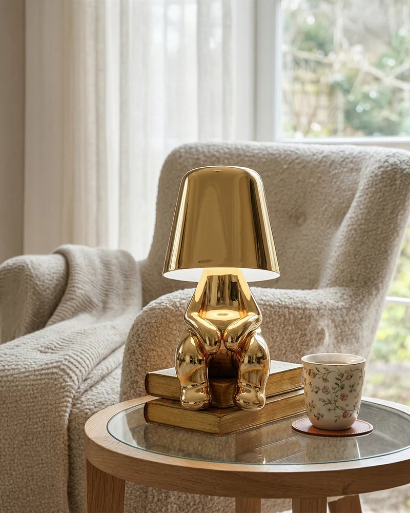 Metalen Tafellamp Sculptuur Figuur Sfeerlicht Touch Dimbaar LED Nachtlampje Goud Zilver Modern Design Decoratief | Sansoti