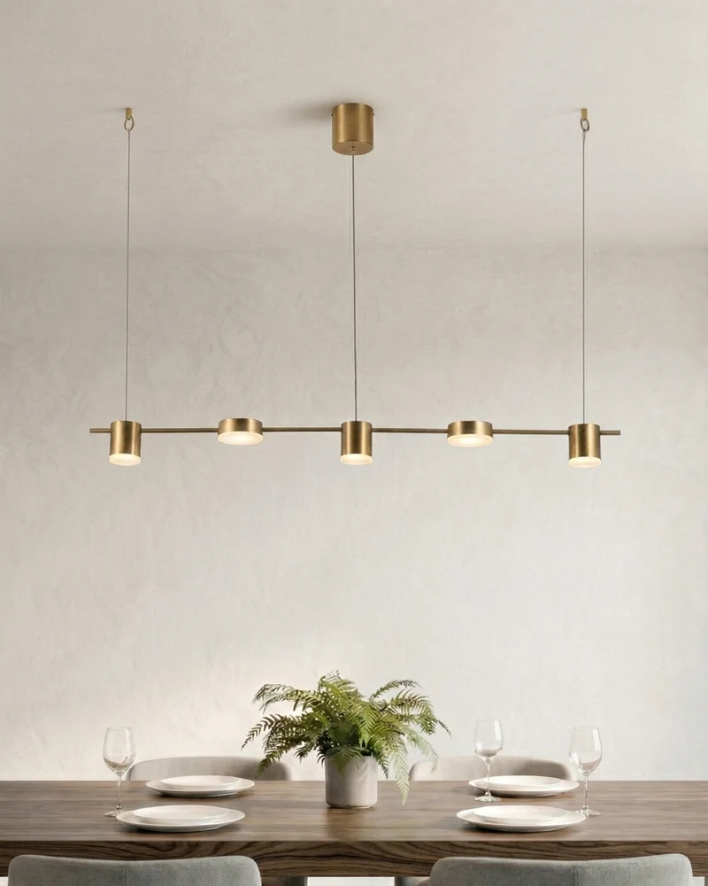 Lineaire LED Hanglamp Helios – Moderne Verlichting met Metaal en Acryl voor Eetkamer en Woonkamer | Sansoti