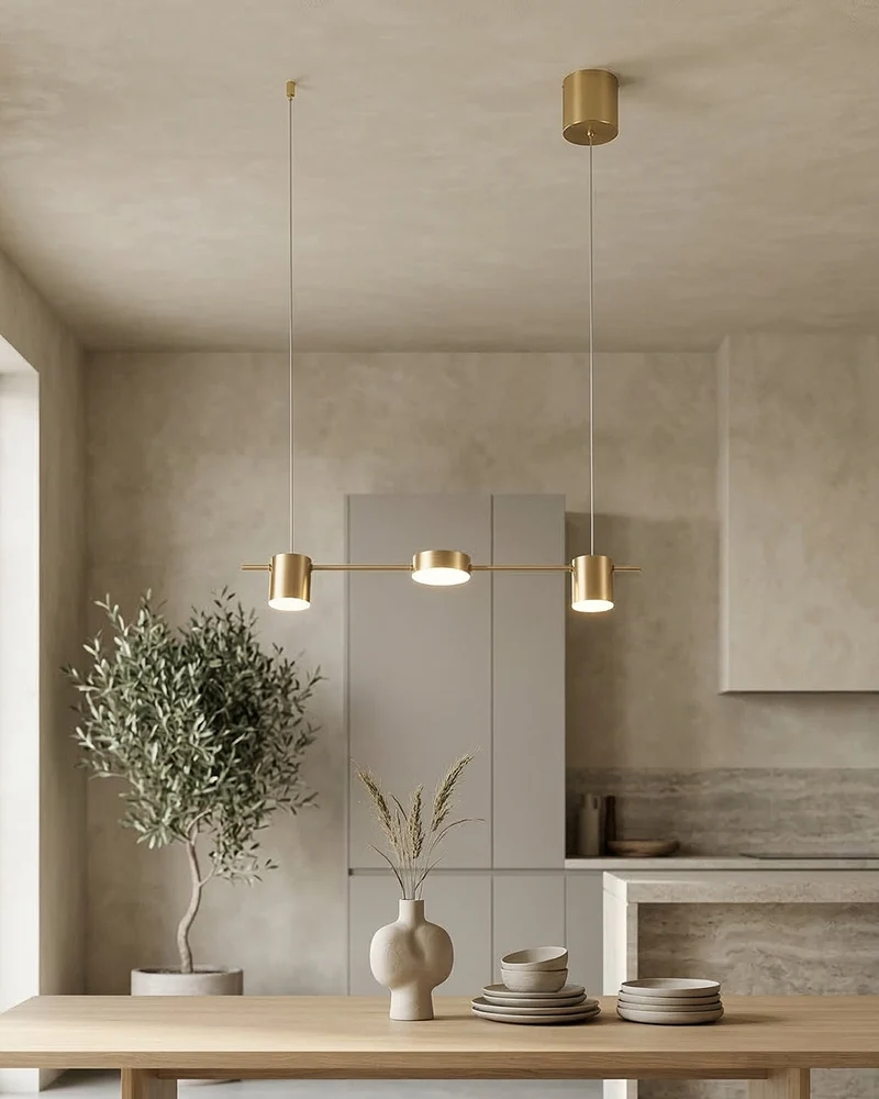Lineaire LED Hanglamp Helios – Moderne Verlichting met Metaal en Acryl voor Eetkamer en Woonkamer | Sansoti