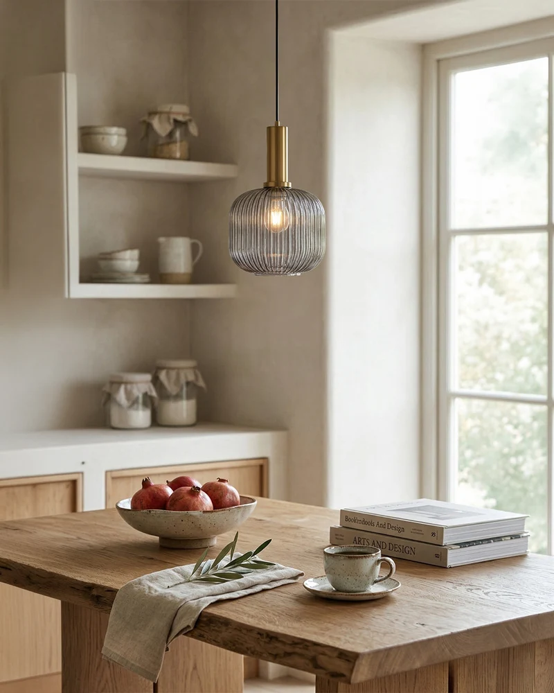 CLYDE Moderne Hanglamp met Gekleurde Glazen Kap – Scandinavisch Design voor Woonkamer & Eetkamer – E27 Fitting | Sansoti