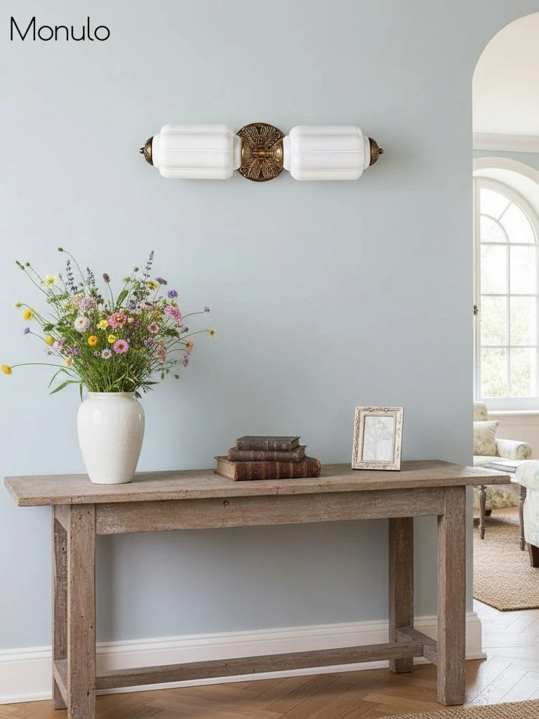 Vintage Glazen Wandlamp Horizontaal Model Eloise Lichtbron voor Woonkamer en Gang | Sansoti