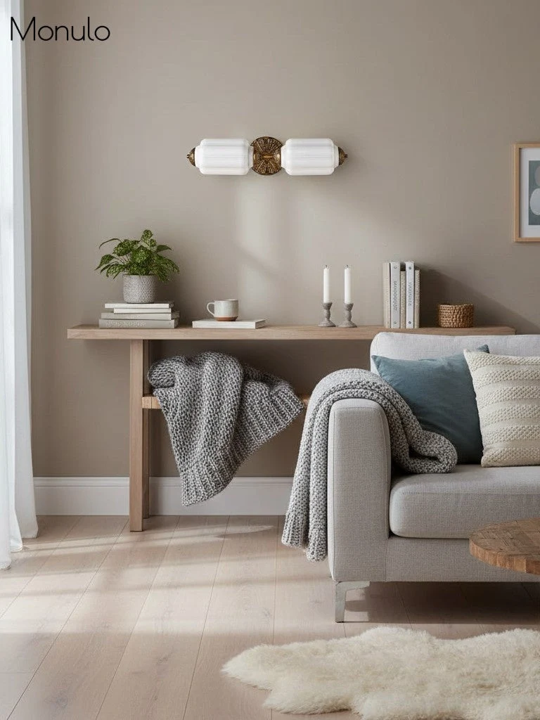 Vintage Glazen Wandlamp Horizontaal Model Eloise Lichtbron voor Woonkamer en Gang | Sansoti