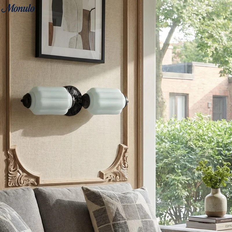 Vintage Glazen Wandlamp Horizontaal Model Eloise Lichtbron voor Woonkamer en Gang | Sansoti