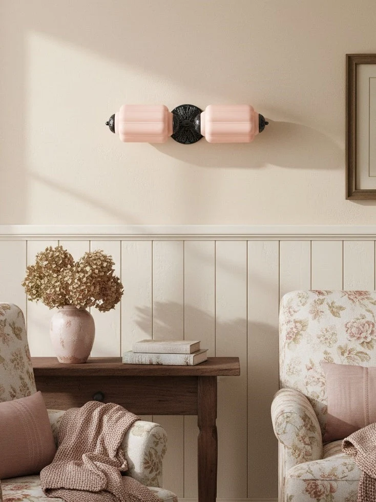 Vintage Glazen Wandlamp Horizontaal Model Eloise Lichtbron voor Woonkamer en Gang | Sansoti
