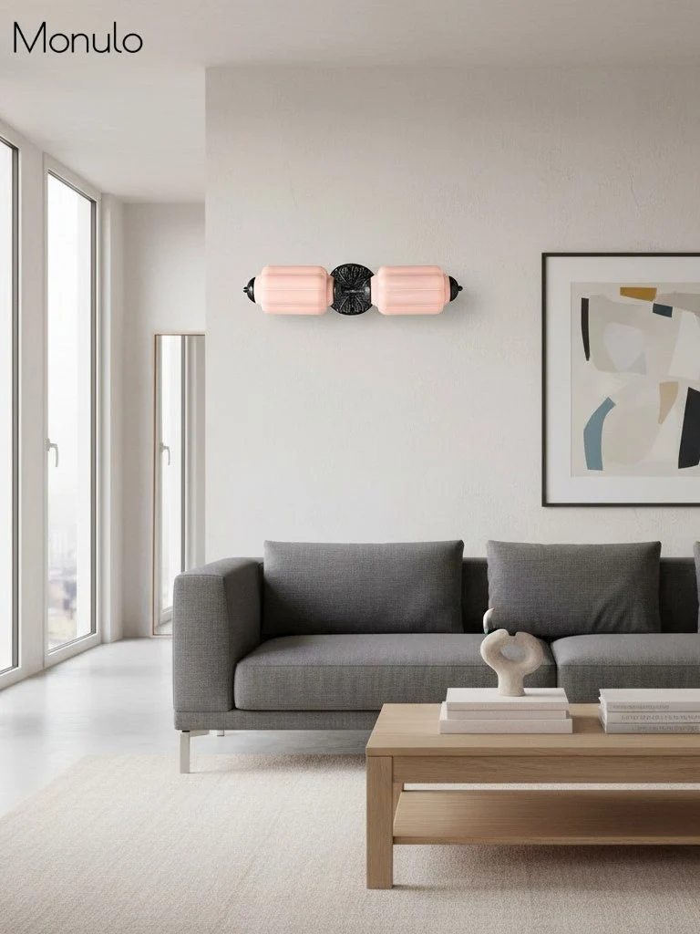 Vintage Glazen Wandlamp Horizontaal Model Eloise Lichtbron voor Woonkamer en Gang | Sansoti
