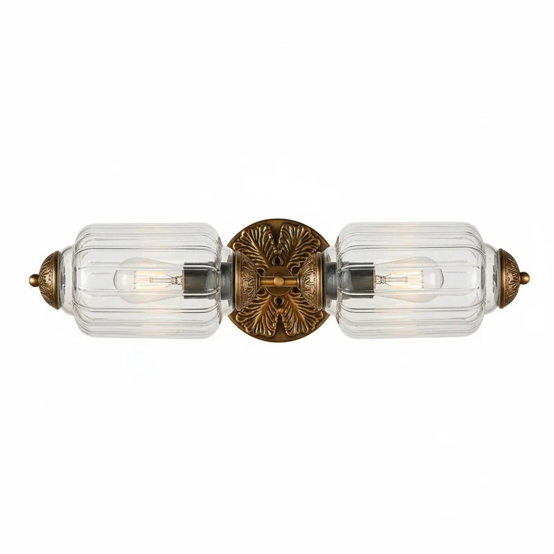 Vintage Glazen Wandlamp Horizontaal Model Eloise Lichtbron voor Woonkamer en Gang | Sansoti