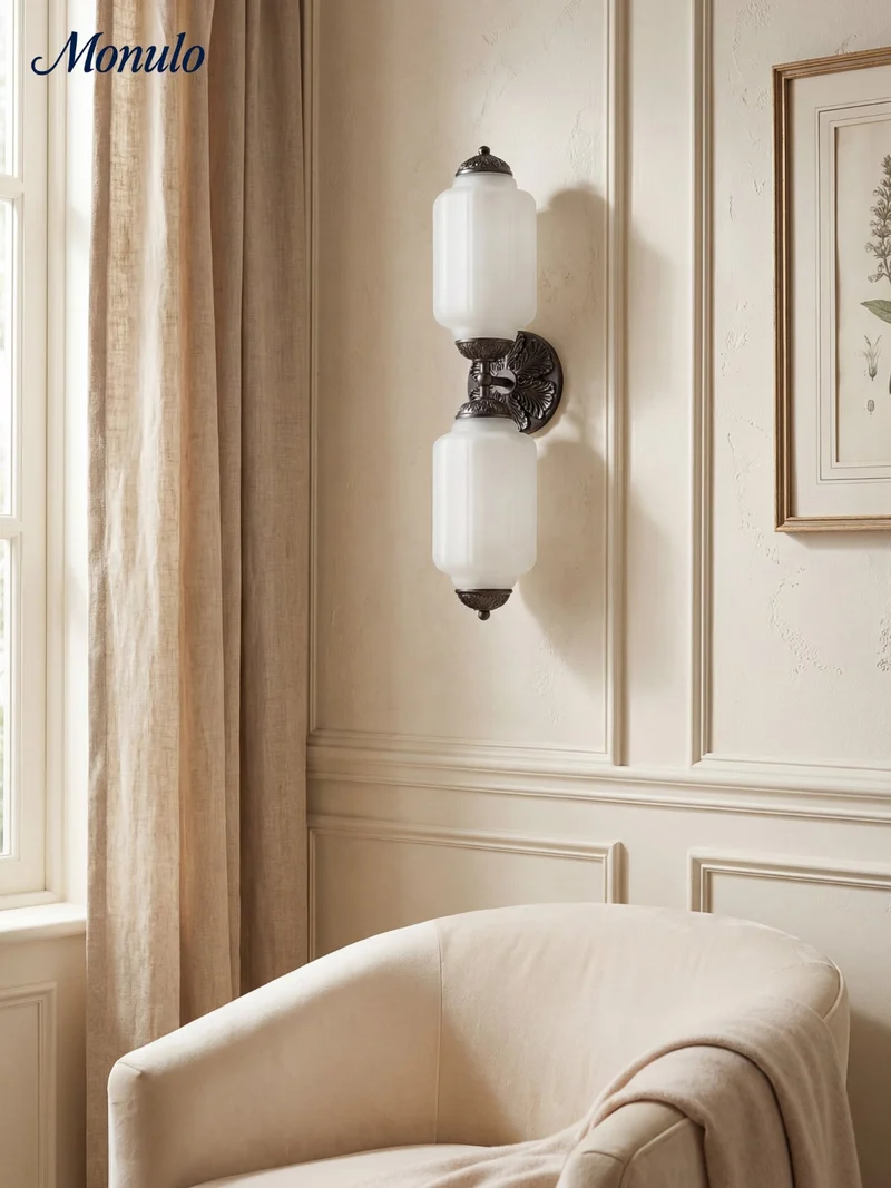 Vintage Glazen Wandlamp Horizontaal Model Eloise Lichtbron voor Woonkamer en Gang | Sansoti