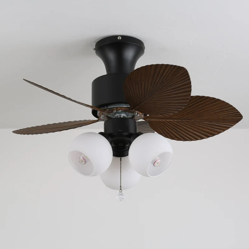 Plafondventilator met Verlichting Vintage Houtlook – Afmetingen Ø80×30 cm Scandinavisch Design voor Woonkamer Slaapkamer Natuurlijk Interieur | Sansoti