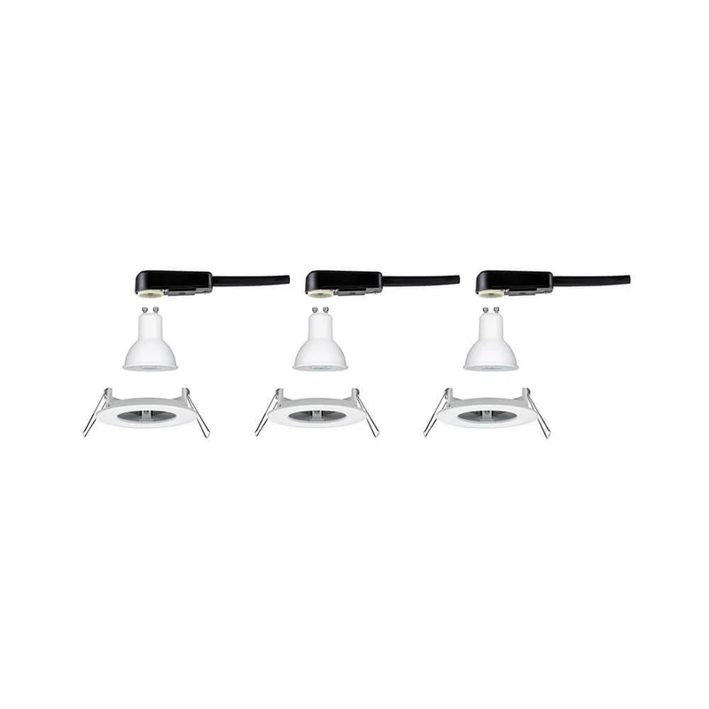 3er-Set LED Einbauleuchten-Set Nova rund starr IP44 3-stepdim Weiß