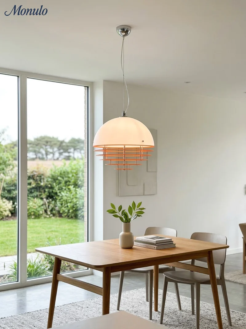 Stijlvolle Hanglamp Bauhaus Design Oranje-Wit Sfeerverlichting voor Moderne Interieurs | Sansoti