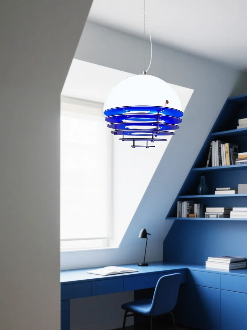 Stijlvolle Hanglamp Bauhaus Design Oranje-Wit Sfeerverlichting voor Moderne Interieurs | Sansoti