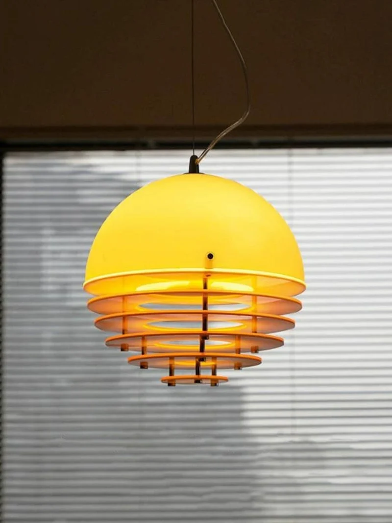Stijlvolle Hanglamp Bauhaus Design Oranje-Wit Sfeerverlichting voor Moderne Interieurs | Sansoti