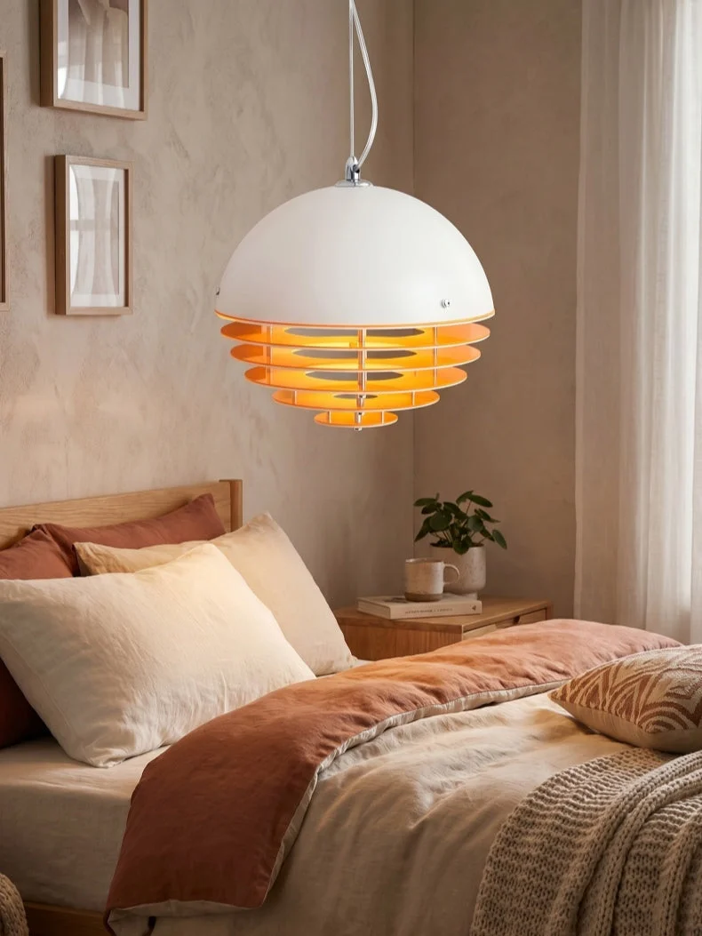 Stijlvolle Hanglamp Bauhaus Design Oranje-Wit Sfeerverlichting voor Moderne Interieurs | Sansoti