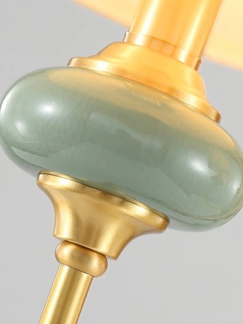 Keramische wandlamp met stoffen kap - 1 of 2 lichtpunten - E27 - diverse kleuren & stijlen | Sansoti