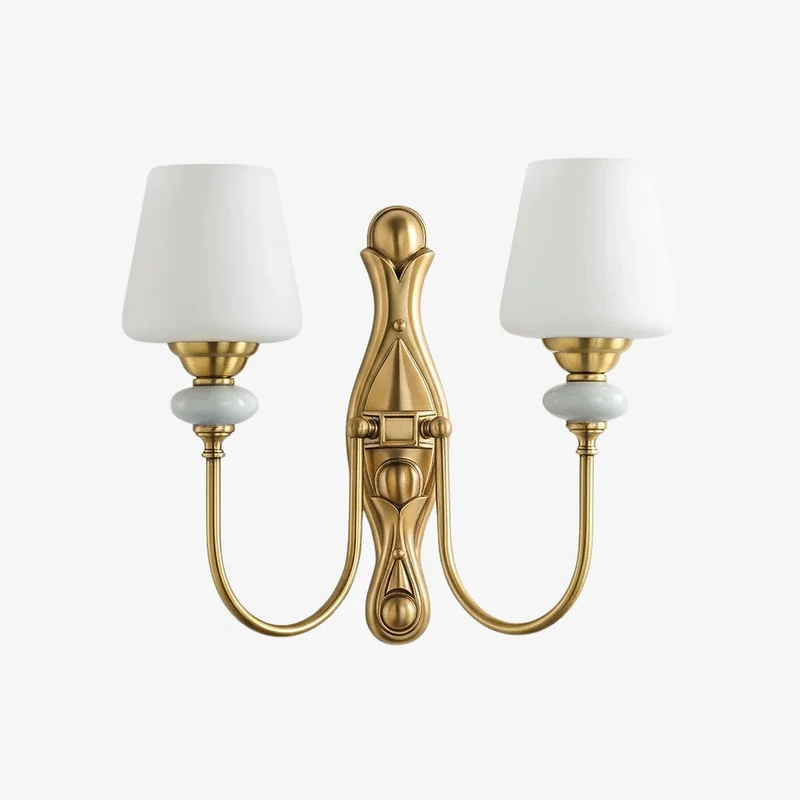 Keramische wandlamp met stoffen kap - 1 of 2 lichtpunten - E27 - diverse kleuren & stijlen | Sansoti