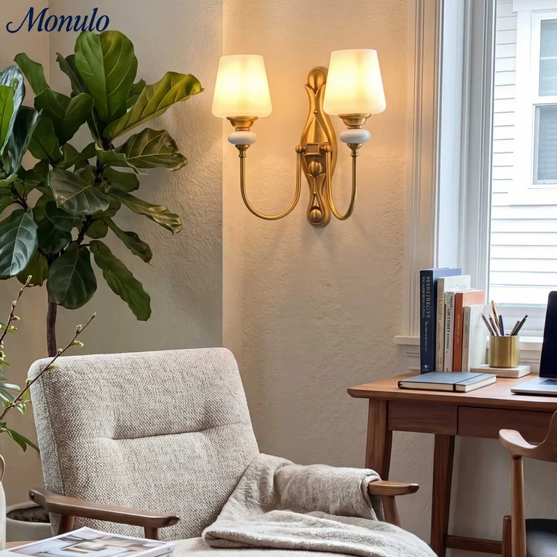 Keramische wandlamp met stoffen kap - 1 of 2 lichtpunten - E27 - diverse kleuren & stijlen | Sansoti