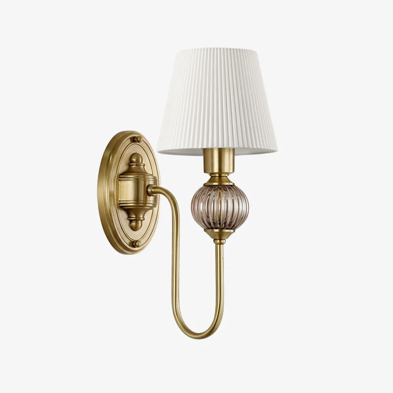 Keramische wandlamp met stoffen kap - 1 of 2 lichtpunten - E27 - diverse kleuren & stijlen | Sansoti