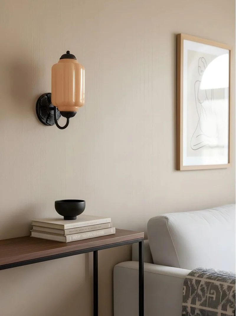 Melkglazen Wandlamp Eloise voor Hal en Slaapkamer | Vintage Wandverlichting met Melkwit Glas | Sansoti